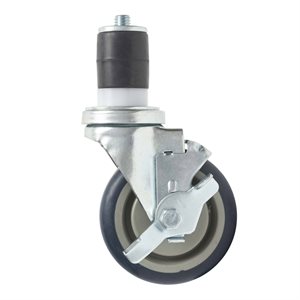 Roue pour table tube rond avec frein.