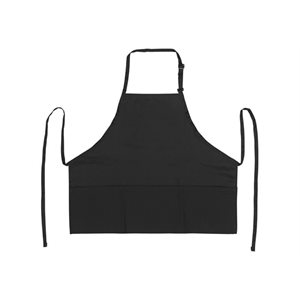 Tablier bavette avec 3 poches noir