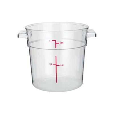 Recipient rond 1 ptes clair polycarbonate