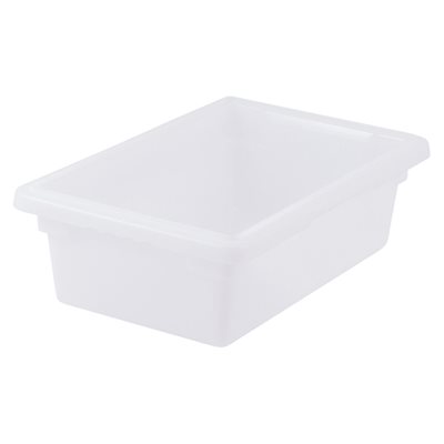 Bac 12 x18 po hauteur 6 po en polypropylene blanc