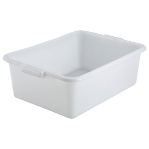 Bac en polypropylene blanc 21 1 / 2 x15 x7 po h