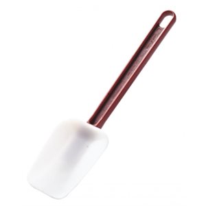 Spatule en silicone 14" forme arrondi manche rouge(marise)