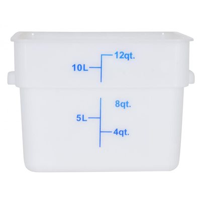 Contenant carre 12 ptes blanc en polypropylene