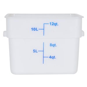 Contenant carre 12 ptes blanc en polypropylene