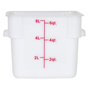 Contenant carre 6 ptes blanc en polypropylene
