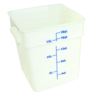 Contenant carre 18 ptes blanc en prolypropylene