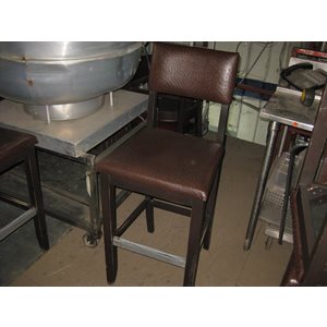 Banc de bar en bois sans bras avec dossier acajou