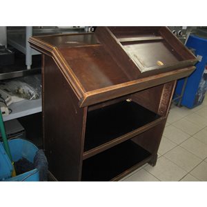 Meuble de reception avec 2 tablettes acajou 39x23x43h