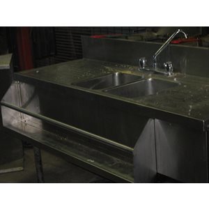 Evier de bar 2 eviers bavette drite et gauche 22 x60 et auge